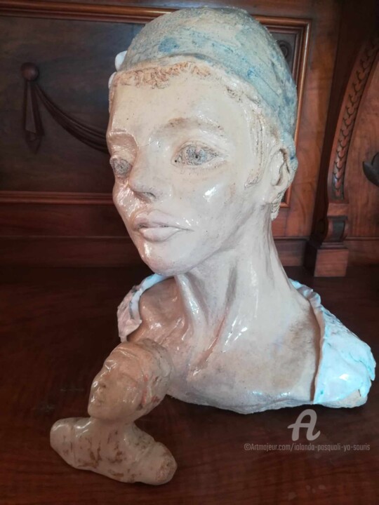 "La baigneuse" 雕塑, 15x9.8 in