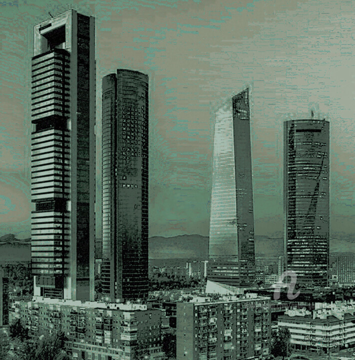Castellana night-Madrid Fotografía, 39,4x39,4 in