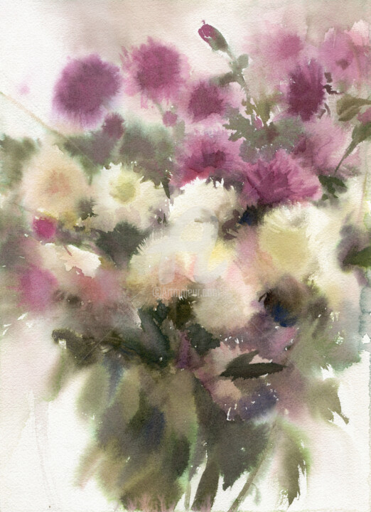 CHRYSANTHEMUMS Рисунок, 15,2x10,6 in