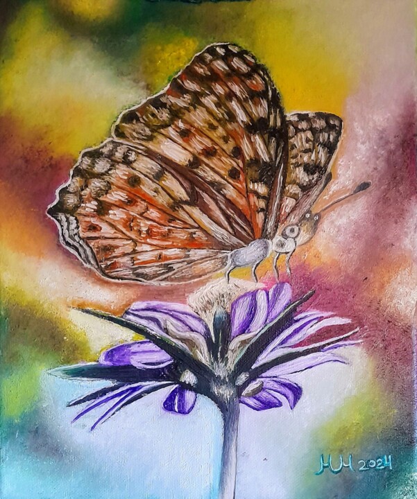 Cheerful butterfly 绘画, 11.8x9.8 in