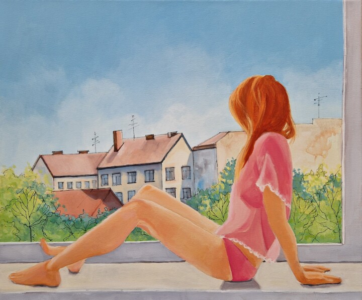 Sunny morning 绘画, 19.7x23.6 in