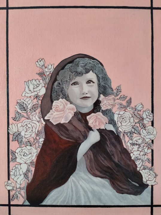 Painting titled "Little lady" by Aleksandra Efremova, Original Artwork, Acrylic