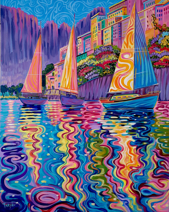 "An Evening in the M…" başlıklı Tablo Trayko Popov tarafından, Orijinal sanat, Akrilik Ahşap Sedye çerçevesi üzerine monte e…