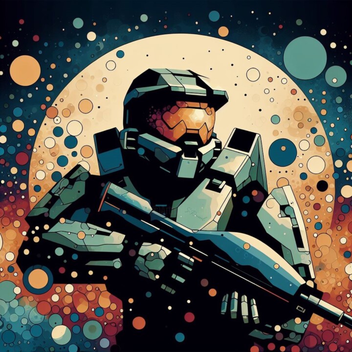 Fighter Spartan 绘画, 24x24 in