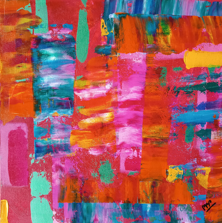 Painting titled "HAPPINESS-HAPPY 01" by Montse Barberà Pujol, Original Artwork, Acrylic