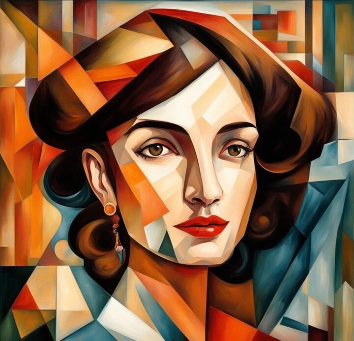 «Mary, illuminated by the red rays of the sun». 绘画, 31.5x31.5 in