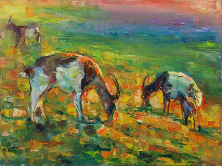 La chèvre alpha 绘画, 23.6x31.5 in