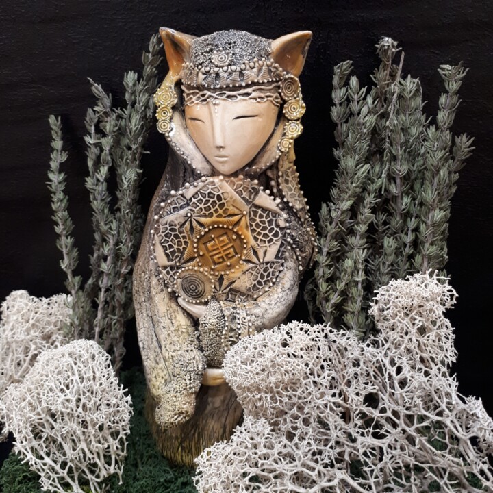 Говорящая с духами леса... 雕塑, 5.5x2.4 in