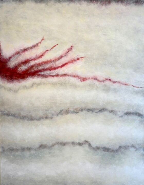 Blanc infiltré de rouge 绘画, 45.7x35 in