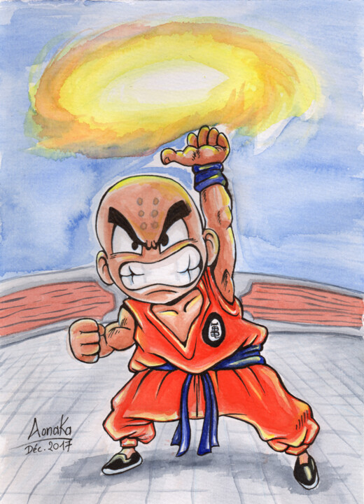 Fan-Art - Dragon Ball Z - Chibi Krilin Kienzan 绘画
