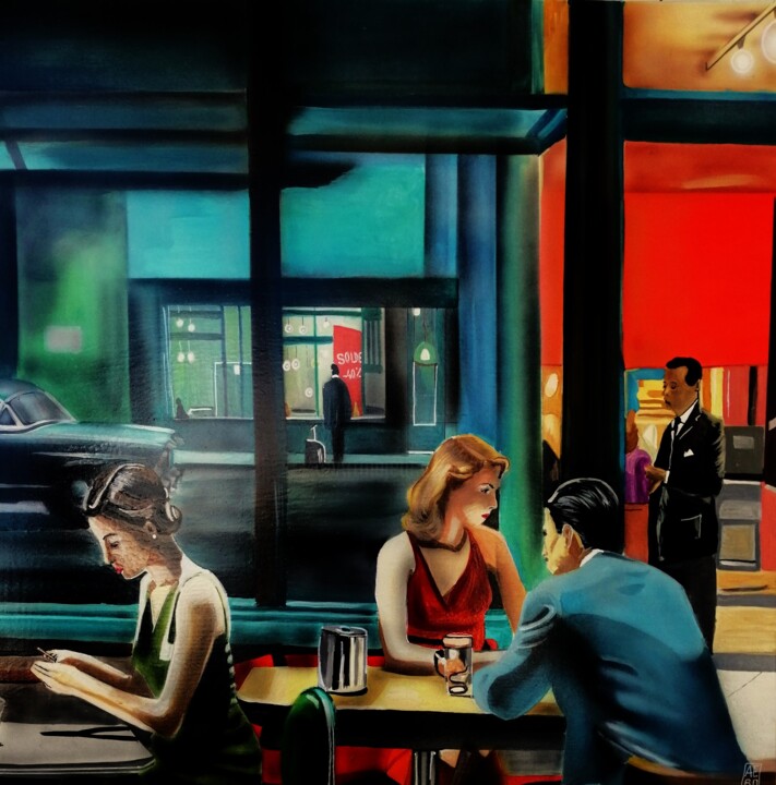 scène de vie Pintura, 27,6x27,6 in