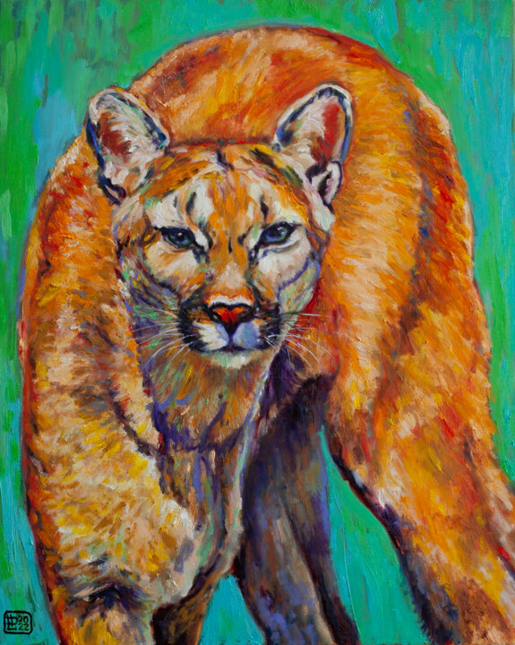 Cougar 绘画, 19.7x15.8 in