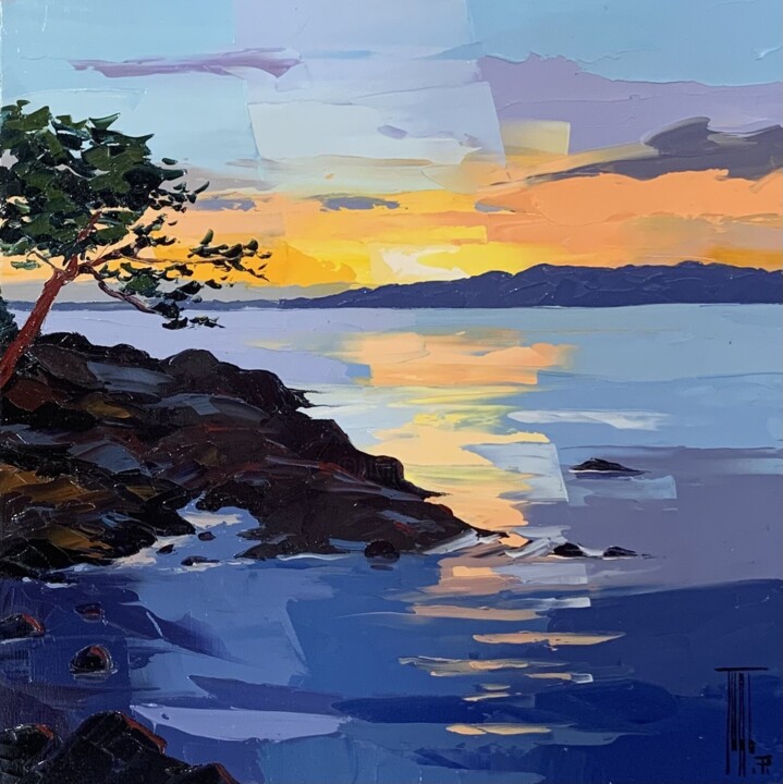 Peinture intitulée "Un soir au Midi" par Pierrick Tual, Œuvre d'art originale, Huile