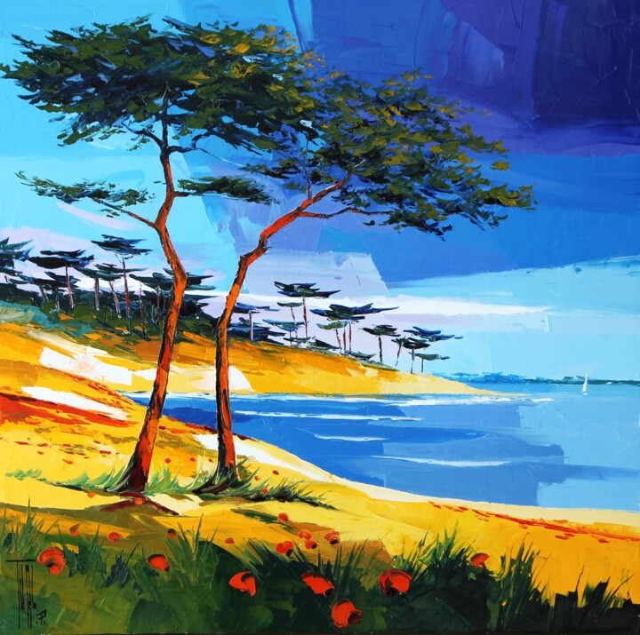 Peinture intitulée "Parfum Océanic" par Pierrick Tual, Œuvre d'art originale, Huile