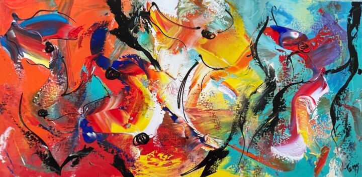 Parrots2 绘画, 27.6x55.1 in