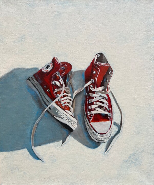 Red Converse in the Sunlight 绘画, 18.1x15 in