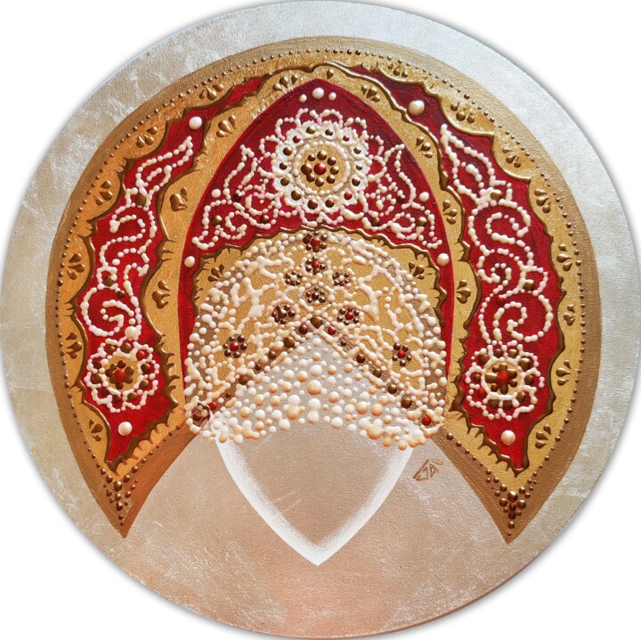 KOKOSHNIK. XVIII-XIX Kostroma province 绘画, 11.8x11.8 in