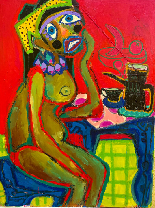 Tea Time 绘画, 40x30 in