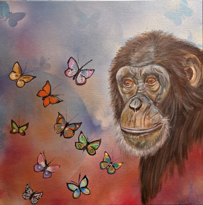 Painting titled "L'effet papillon (3)" by Ralph.S, Original Artwork, Acrylic