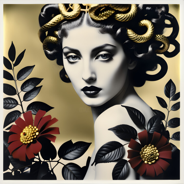 Medusa 数字艺术, 27.6x27.6 in
