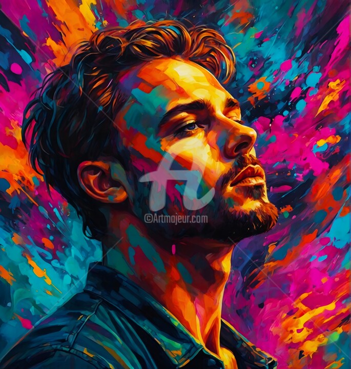 Artes digitais intitulada "Conflicting thoughts" por Krasikova Tatiana, Obras de arte originais, Acrílico