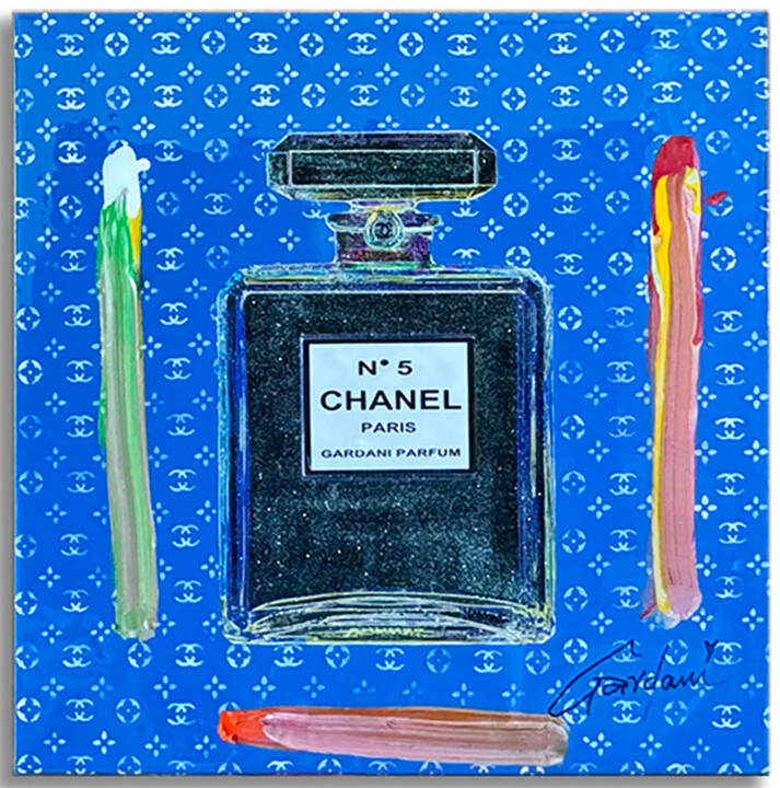Chanel Bleu 绘画, 18x18 in