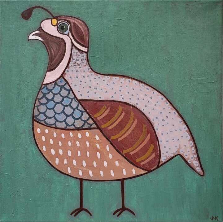 Quail 绘画, 15.4x15.4 in