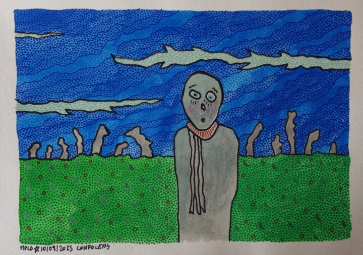 Mégalithiquement seul ? Pittura, 6,9x9,8 in