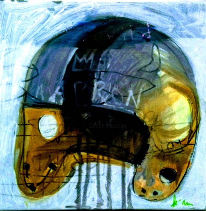 casque football americain 绘画, 11.8x11.8 in