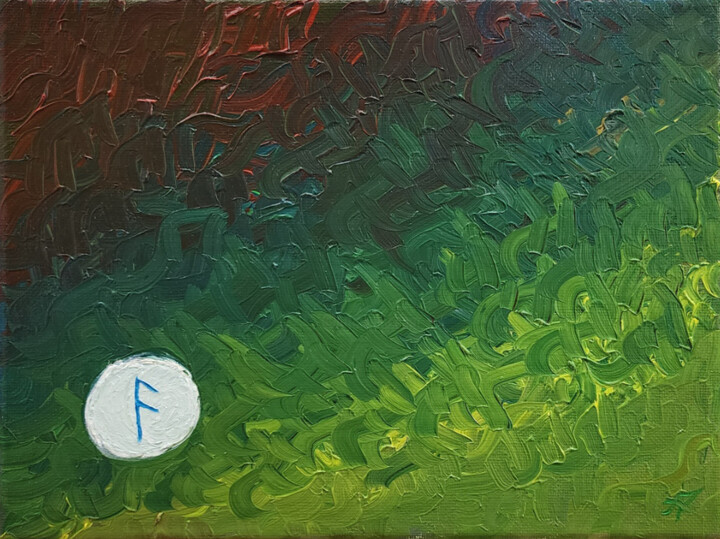 Energy art painting - Ansuz: Breath of the Divine 绘画, 7x9.3 in