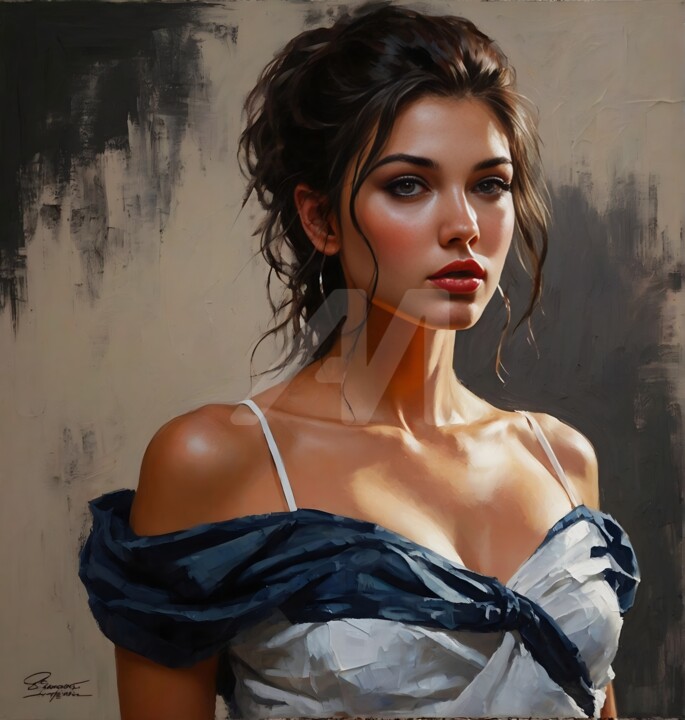 The girl in the linen dress 数字艺术