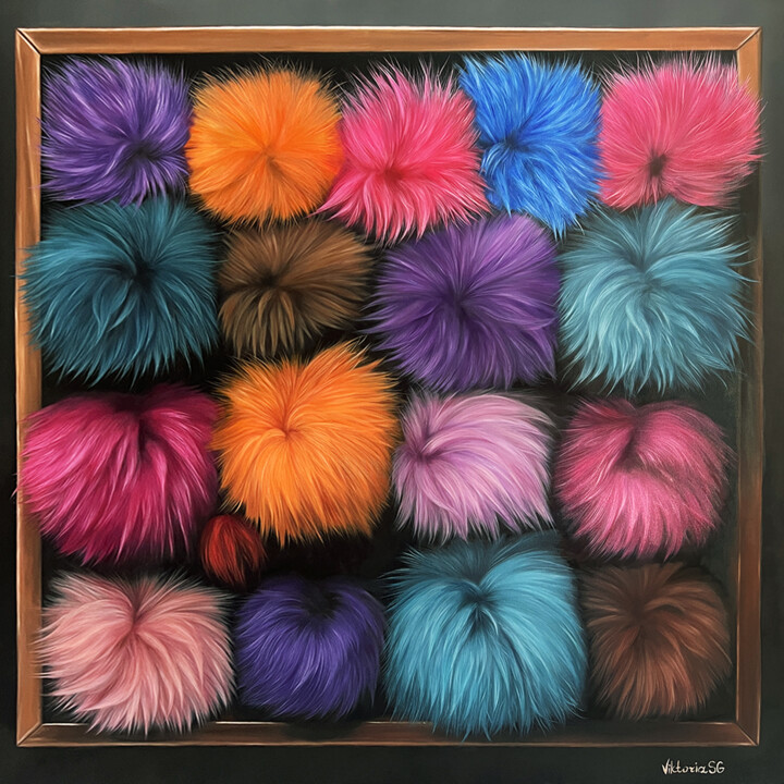Framed fluffies 绘画, 51.2x51.2 in