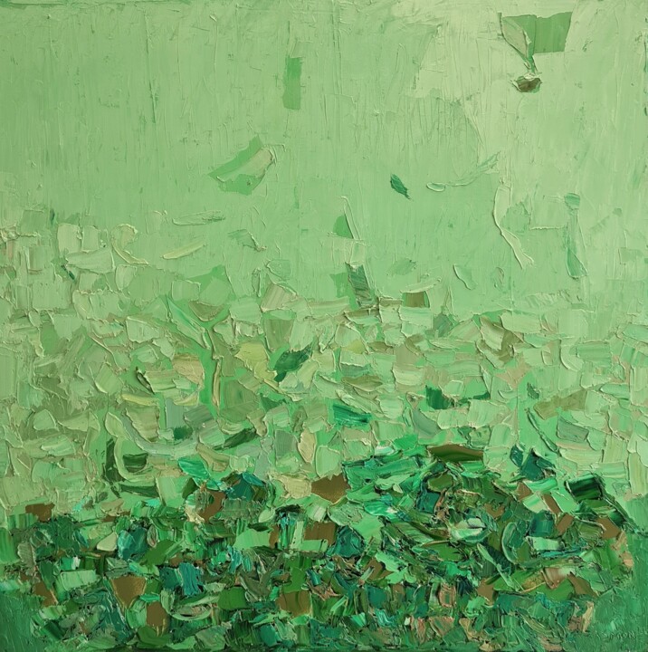 Cromatico verde (2020) 绘画, 31.5x31.5 in