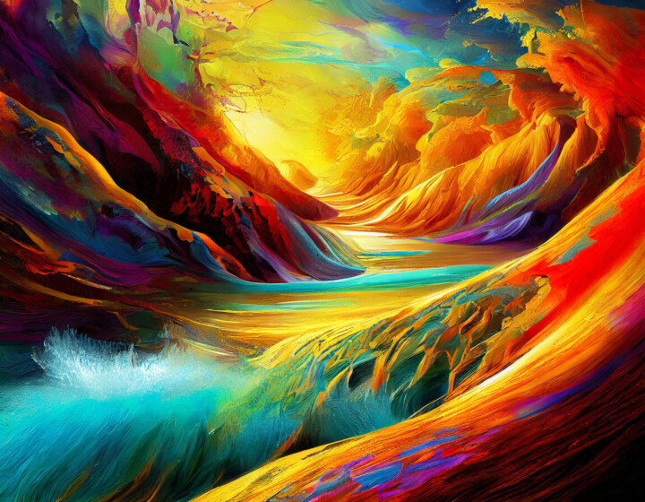 Kunst, digital - Fluss des Lebens, flux de vie 数字艺术