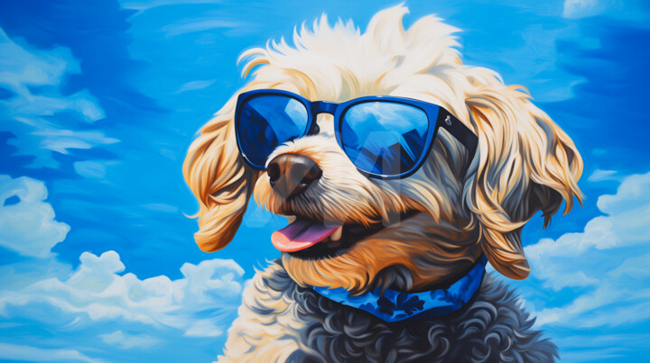 Cool Dog Beneath The Blue Sky 数字艺术
