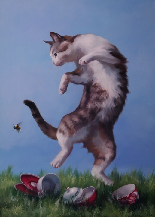 "FLIGHT OF THE BUMBLEBEE" 绘画, 27.6x19.7 in