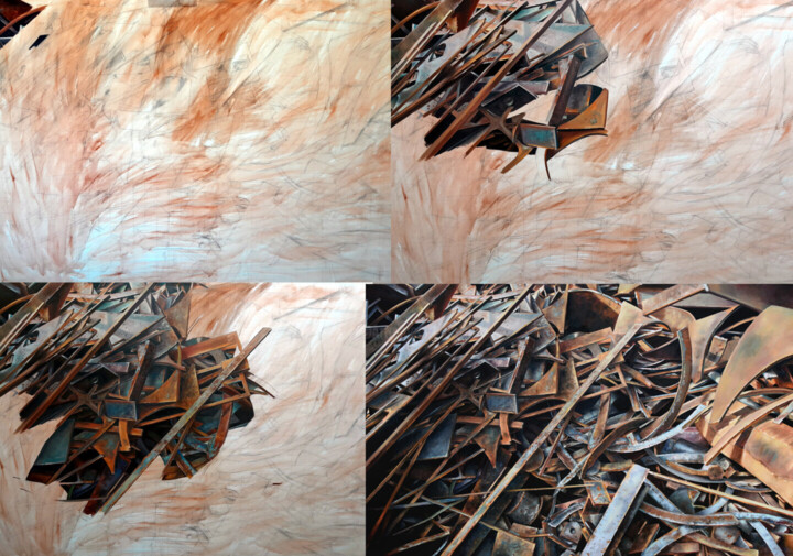 Steps of the making of the work