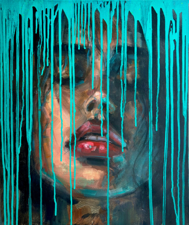 Turquoise 绘画, 23.6x19.7 in