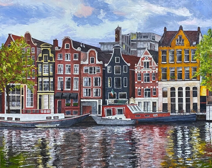 Amsterdam waterfront, Netherlands Картина, 31,5x39,4 in