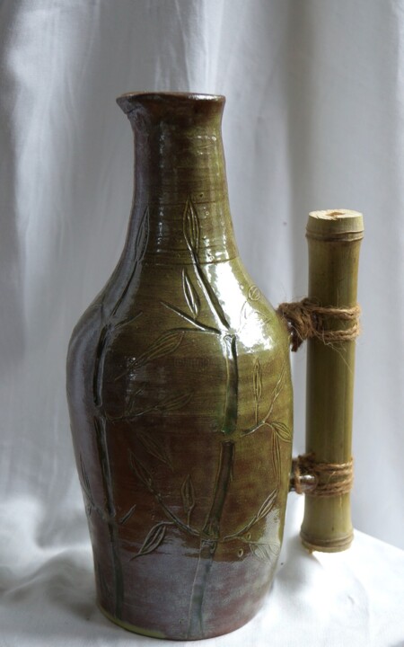 VASE BAMBOU Rzeźba, 8,7x4,7 in