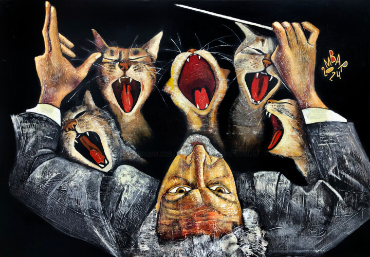 If you can't beat them, lead them 绘画, 27.6x39.4 in