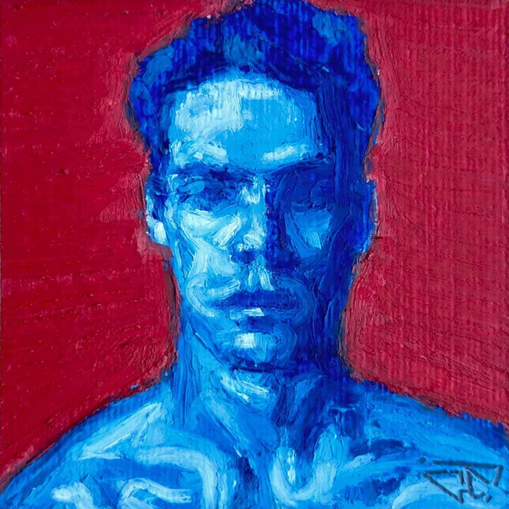 Marino était colère ce jour là avec sa lune en capricorne 绘画, 3.9x3.9 in