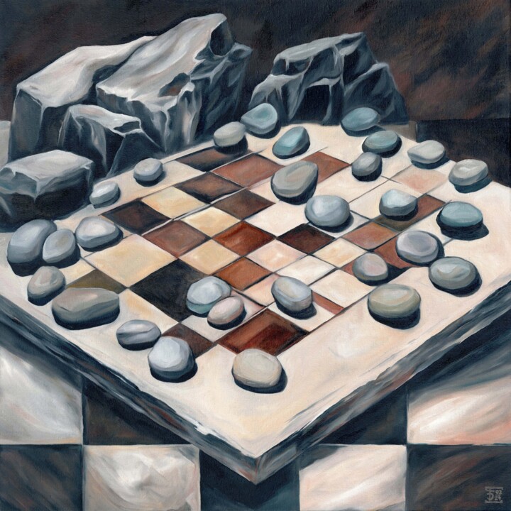 "The move of fate" 绘画, 19.7x19.7 in