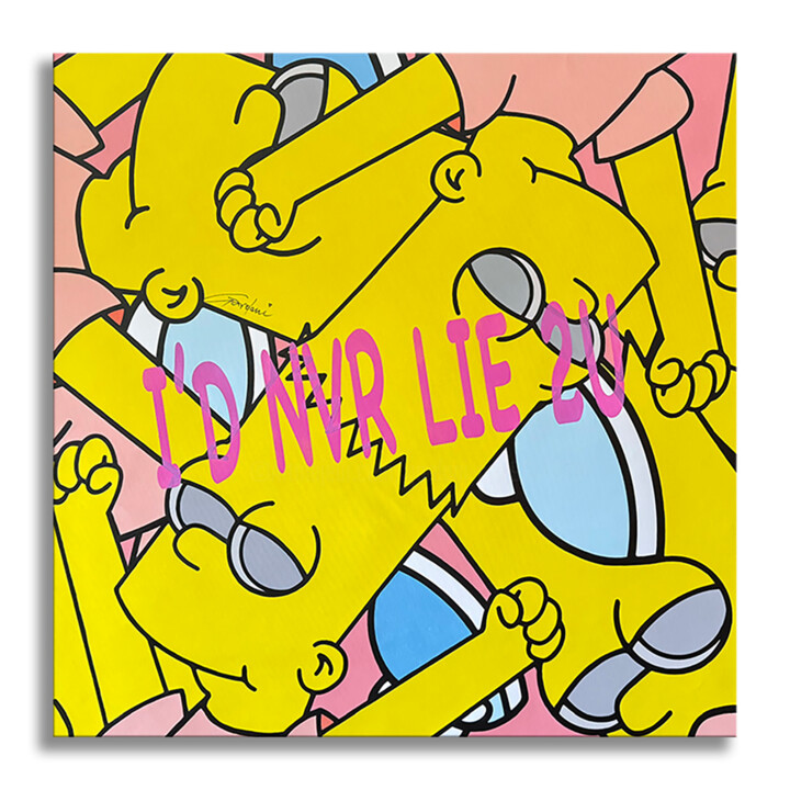 I'd never lie to you Bart - Original Painting on Canvas 绘画, 39x39 in