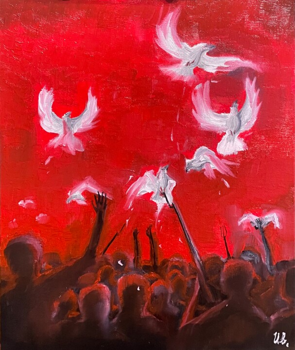 Dear Pigeons 绘画, 11.8x9.8 in
