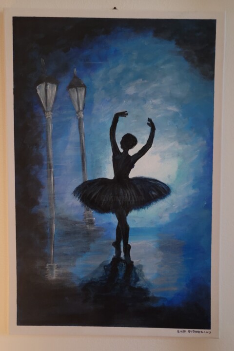 Dancing in the midnight fog 绘画, 23.6x15.8 in