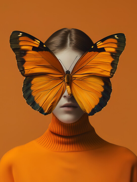 Butterfly on face 数字艺术
