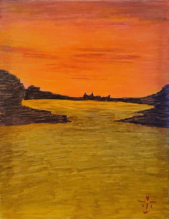 Desert Dusk 绘画, 14x11 in