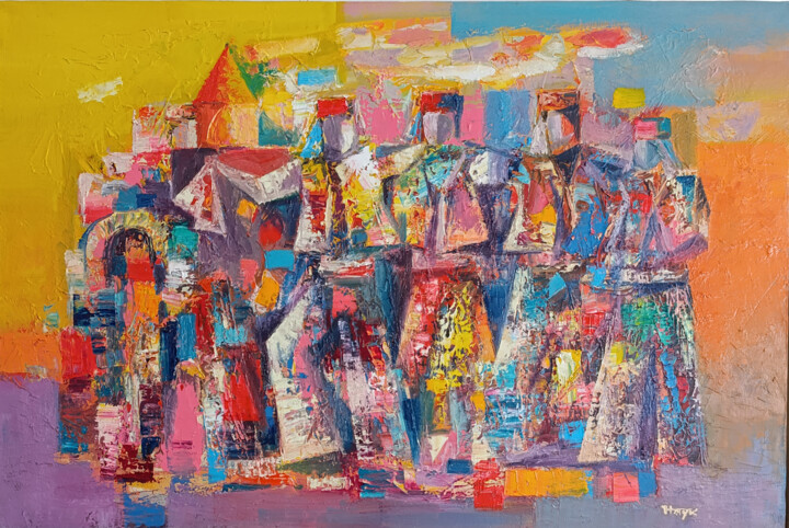 Armenian Kochari Dance 绘画, 23.6x35.4 in
