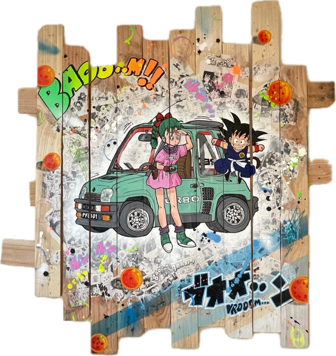 Tableau POP Art Turbo 2 Dragon ball 绘画, 38.2x39.4 in